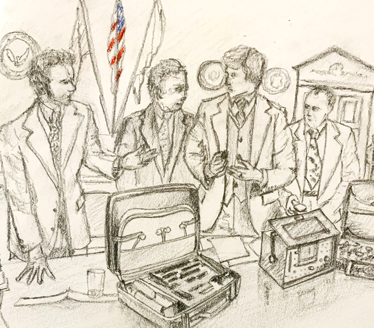 A hand drawing of the Church Committee